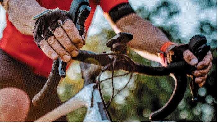 Senior on a mountain bike